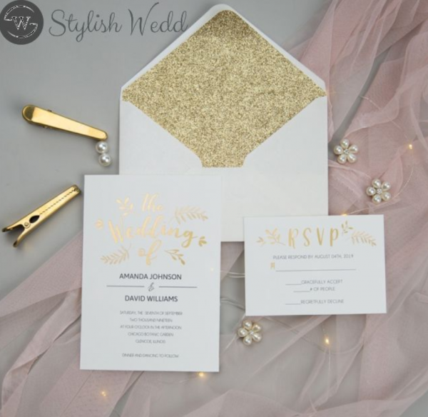 Mewah dengan foil dan emboss berkilauan